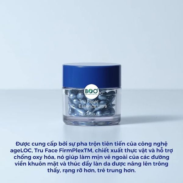 Viên nang ageLOC Tru Face Essence Ultra giúp chăm sóc da săn chắc và trẻ trung hơn