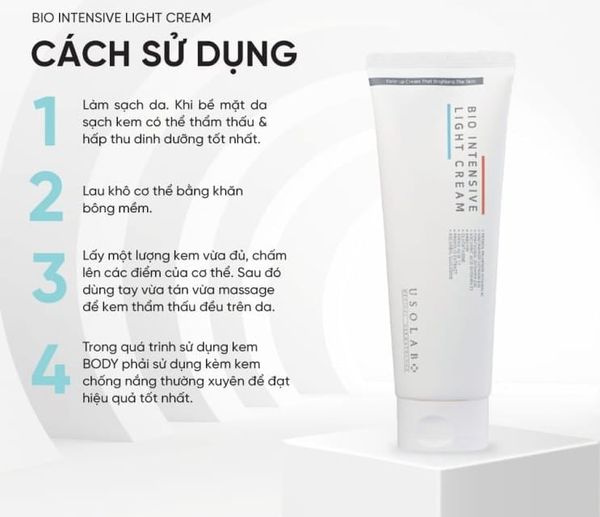 hướng dẫn từng bước sử dụng Usolab Bio Intensive Light Cream