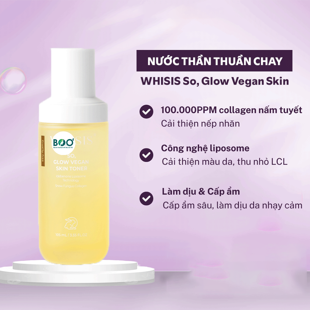Hiệu quả toner thuần chay Glow Vegan Skin Toner