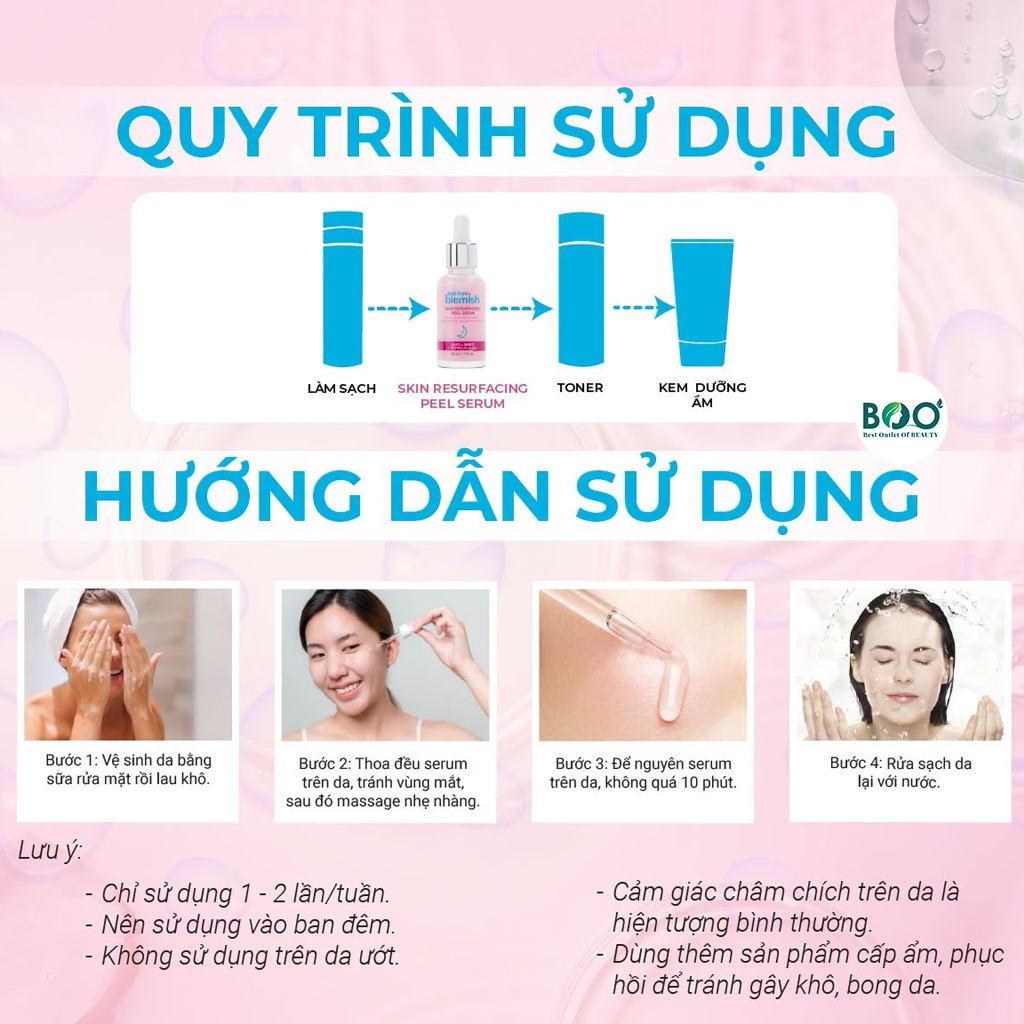 Hướng dẫn sử dụng serum peel da AHA BHA đúng cách