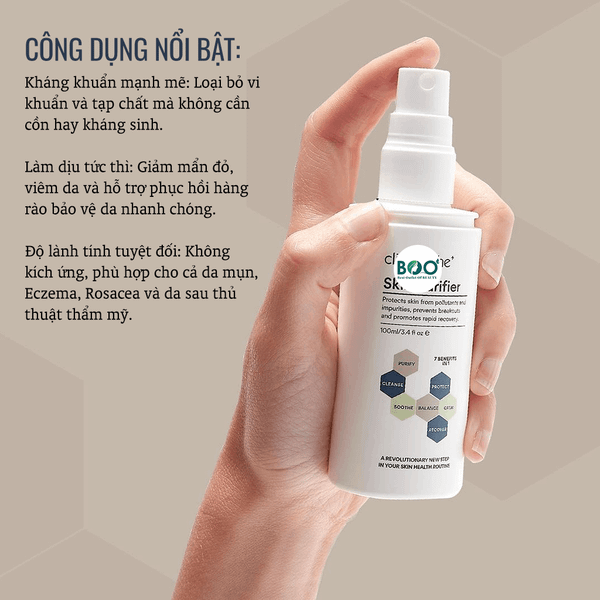 Công dụng nổi bật Xịt kháng khuẩn, ngừa mụn, làm dịu da Clinisoothe+ Skin Purifier
