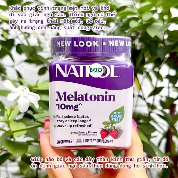 Kẹo dẻo Natrol Gummies Melatonin 10mg hỗ trợ giấc ngủ ngon tự nhiên