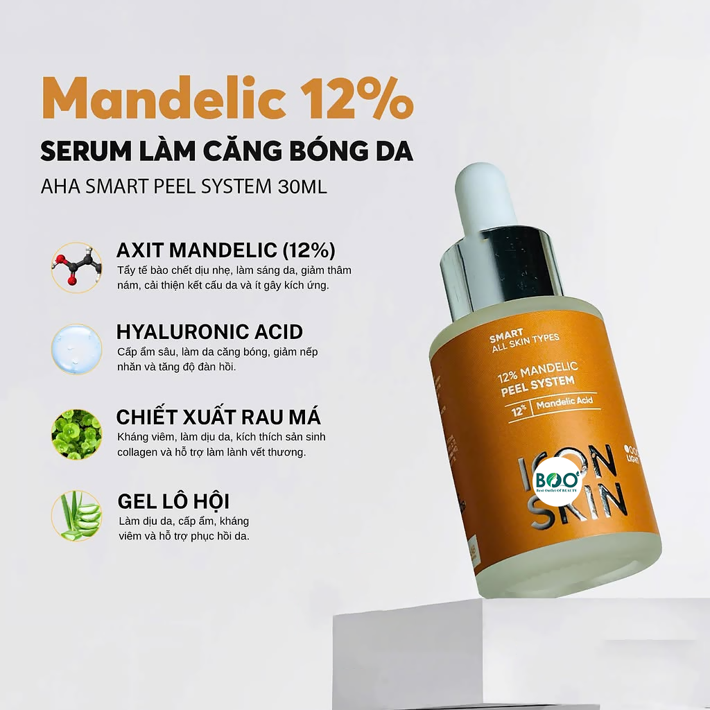 Phức hợp hoạt chất tái tạo và cấp ẩm sâu trong ICON SKIN Mandelic Peel