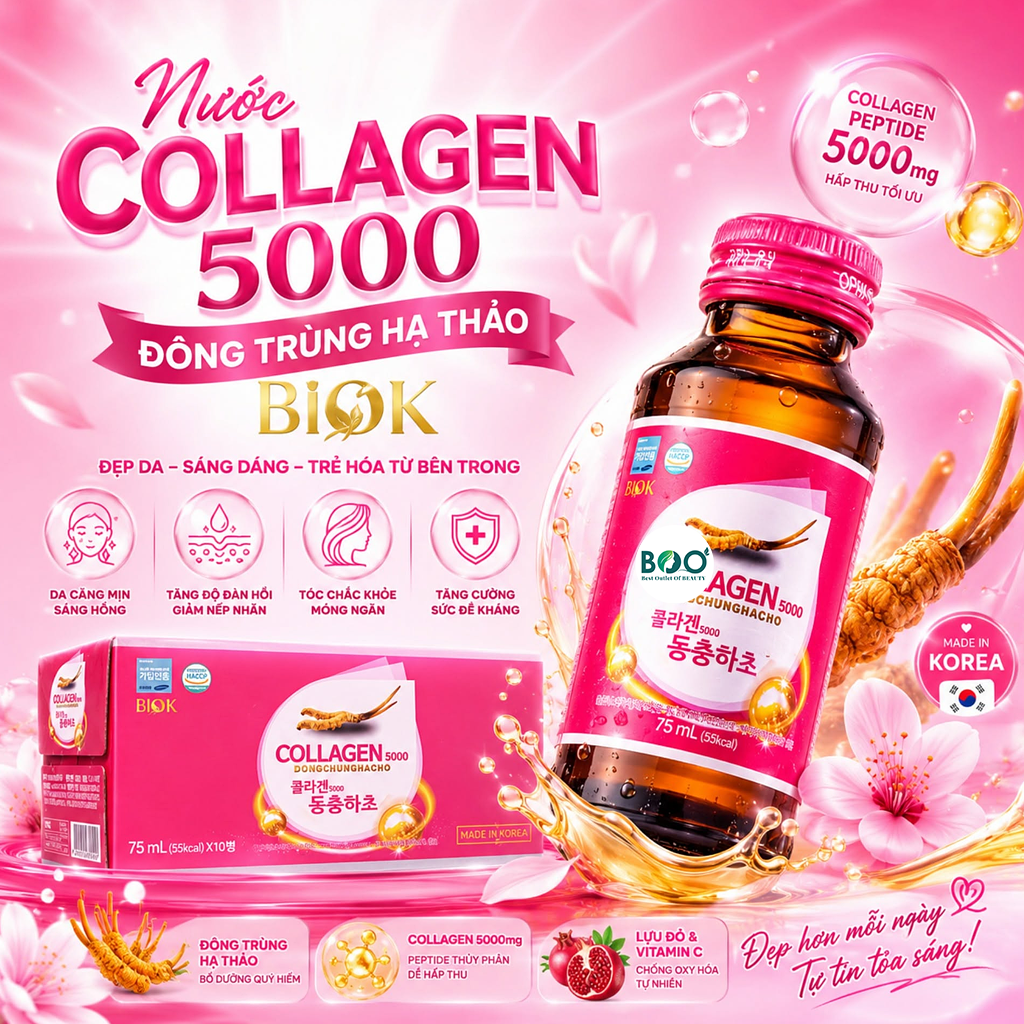 Tổng quan nước uống Collagen BIOK 5000mg