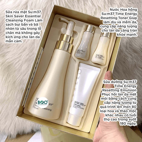 Tổng quan Set sữa rửa mặt làm sạch da Sum 37 Skin Saver Cleansing Foam