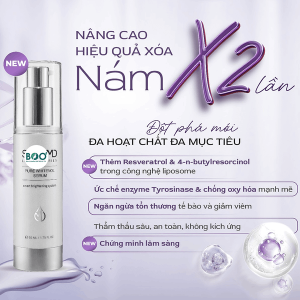 Tổng quan SkinMD Pure Whitenol Serum tinh chất trắng da, làm mờ nám