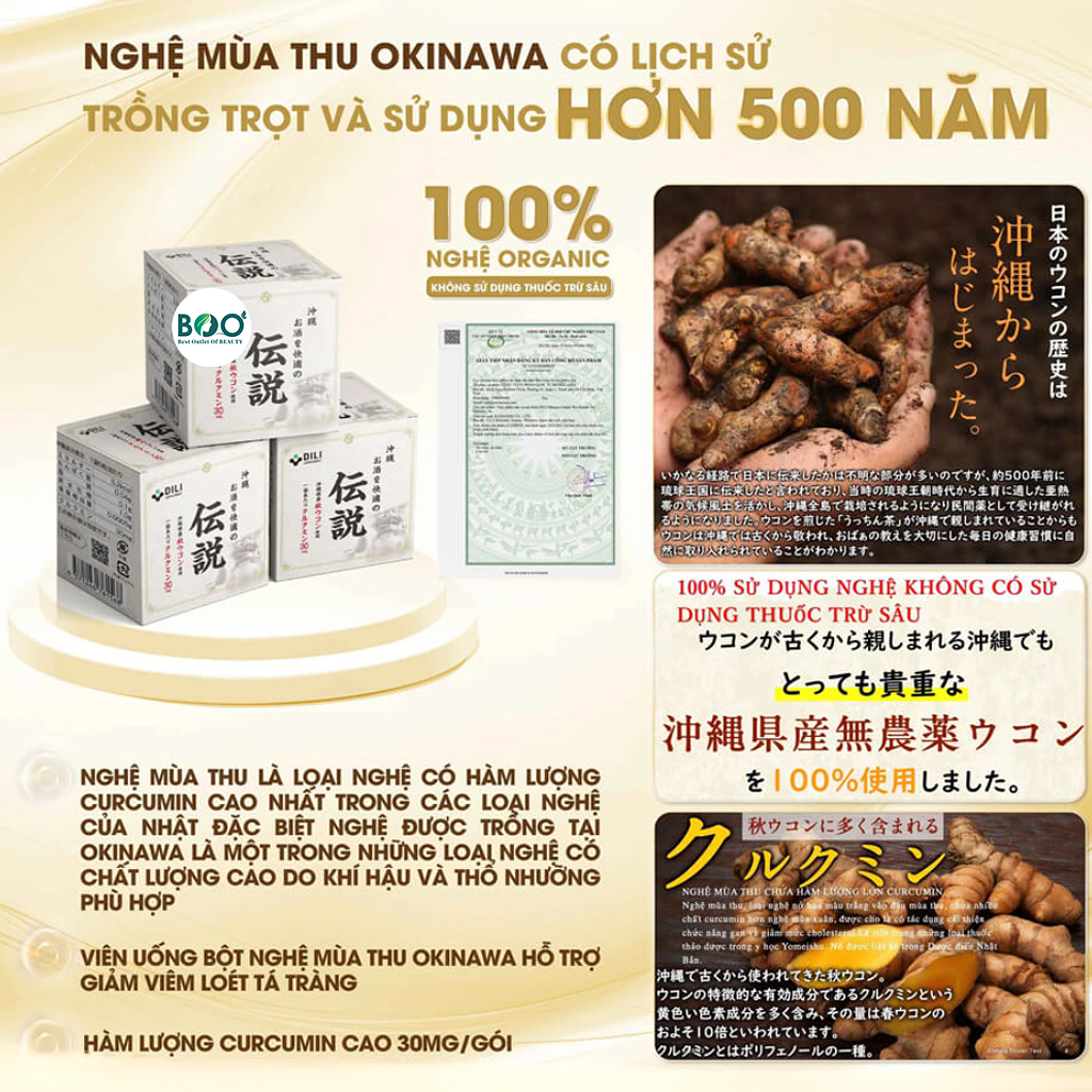 Tổng quan viên uống nghệ DiLi Nhật Bản