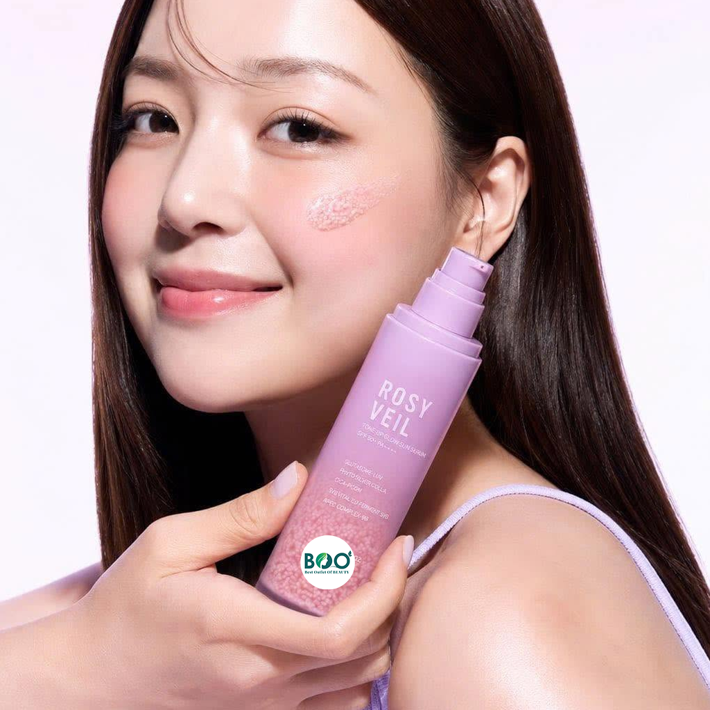 Tổng quan kem chống nắng nâng tông SRX Rosy Veil Glow Sun Serum