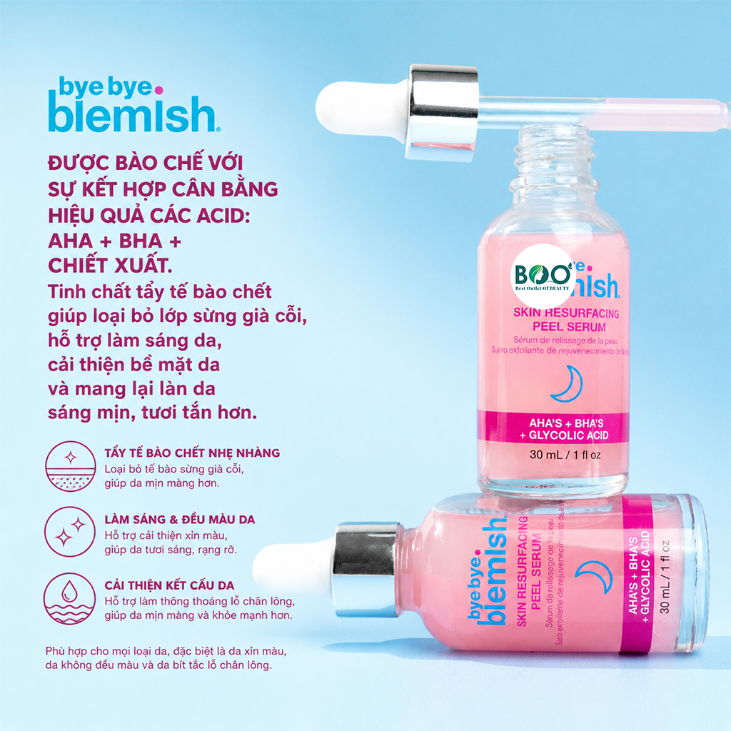 Tổng quan tinh chất peel da Bye Bye Blemish