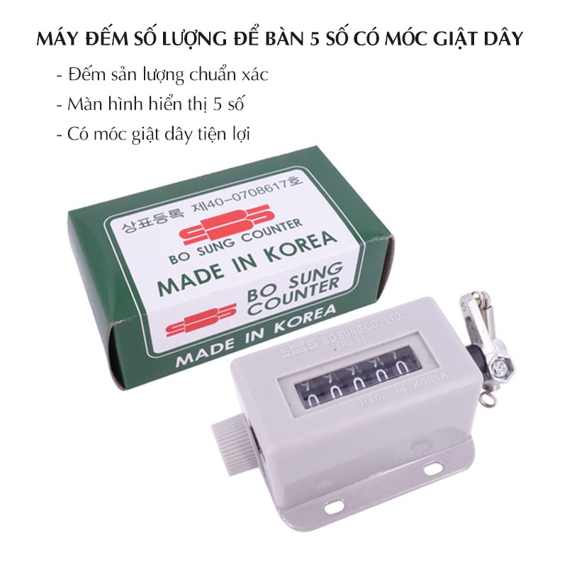 Máy đếm số lượng cơ học để bàn 5 số KOREA
