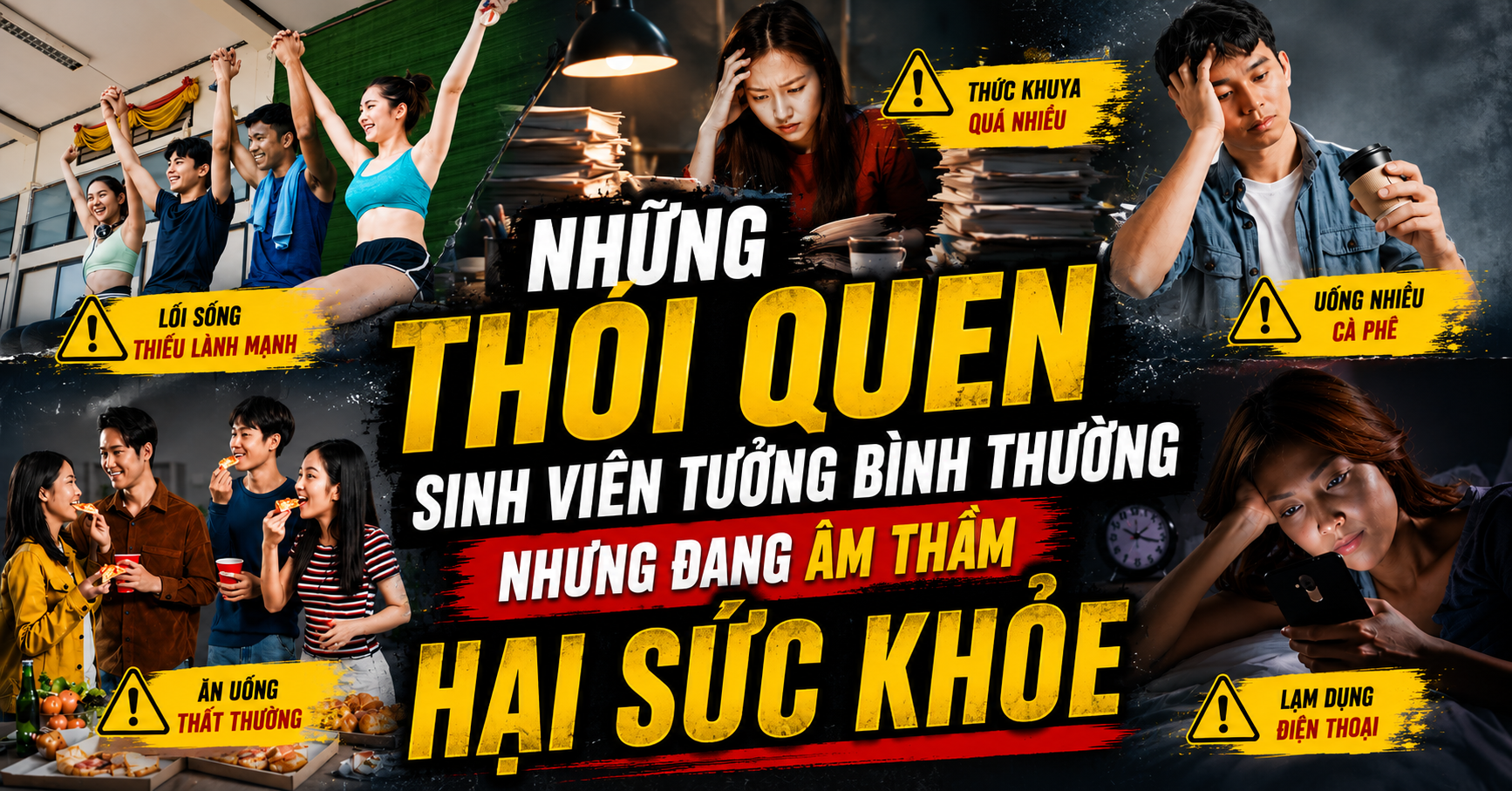 NHỮNG THÓI QUEN SINH VIÊN TƯỞNG BÌNH THƯỜNG NHƯNG ĐANG ÂM THẦM HẠI SỨC KHỎE