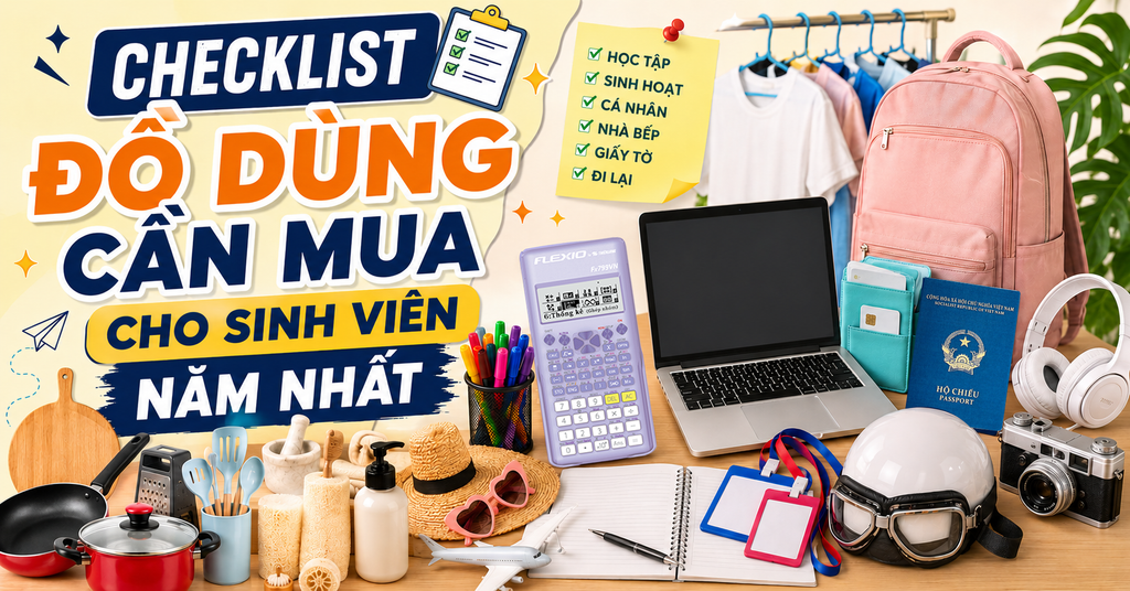 CHECKLIST ĐỒ DÙNG CẦN MUA CHO SINH VIÊN NĂM NHẤT