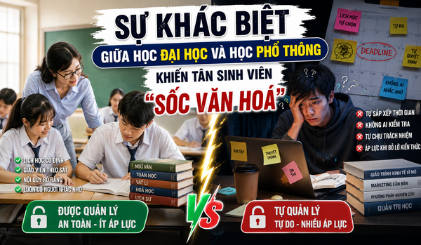 SỰ KHÁC BIỆT GIỮA HỌC ĐẠI HỌC VÀ HỌC PHỔ THÔNG KHIẾN TÂN SINH VIÊN “SỐC VĂN HOÁ”