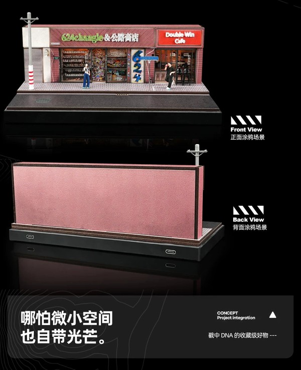 nShop bán Tiểu cảnh Diorama 1:64 Tiệm bách hóa bên đường SCJ82012-A làm background chụp ảnh mô hình diecast