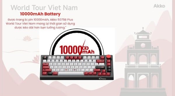 nShop bán bàn phím không dây AKKO 5075B Plus Black World Tour Viet Nam V3 Pro Piano Multi nhỏ gọn pin cao