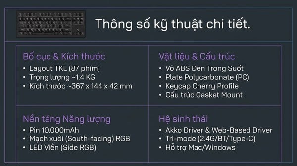 nShop bán Bàn phím cơ không dây AKKO 5087 V3 Black Transparent làm quà tặng sinh viên nhân viên văn phòng IT