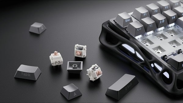 Bàn phím cơ GravaStar Mercury K1 75% Gradient Black có Hot Swapabble hỗ trợ thay nhanh Switch 3-5 chân