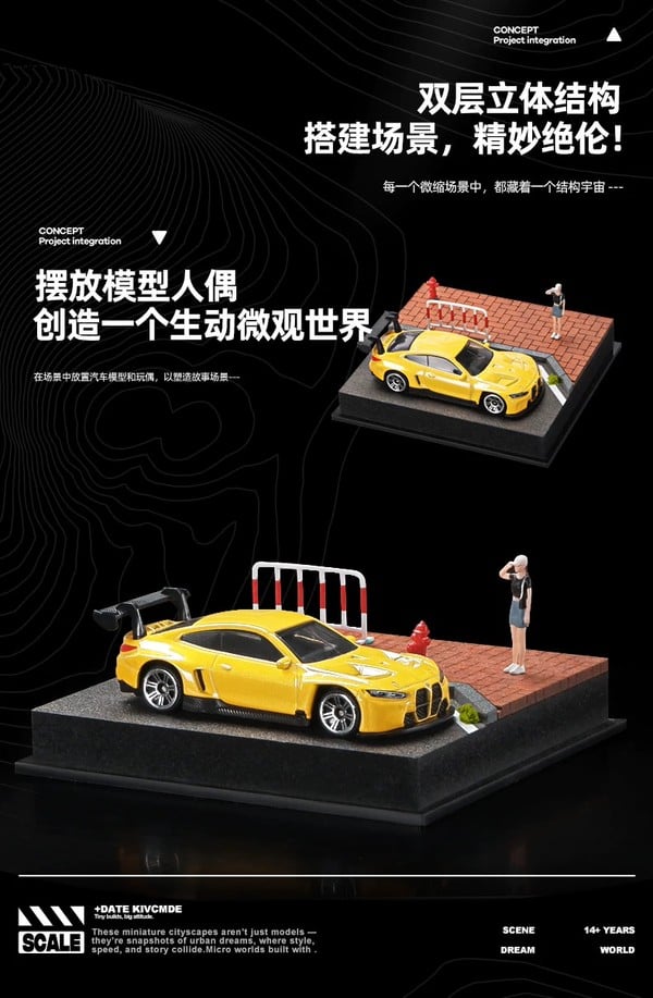 nShop bán Sa bàn Diorama 1:64 Đường gạch cam SCJ82015-A Shou Cang Jia tiểu cảnh có mô hình người mini figure