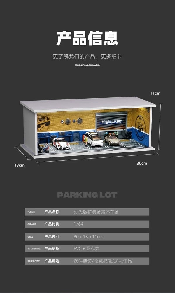 nShop bán Sa bàn Diorama tỉ lệ 1:64 Gara nhiều bối cảnh SCJ384 Shou Cang Jia làm quà tặng fan xe mô hình Mini GT