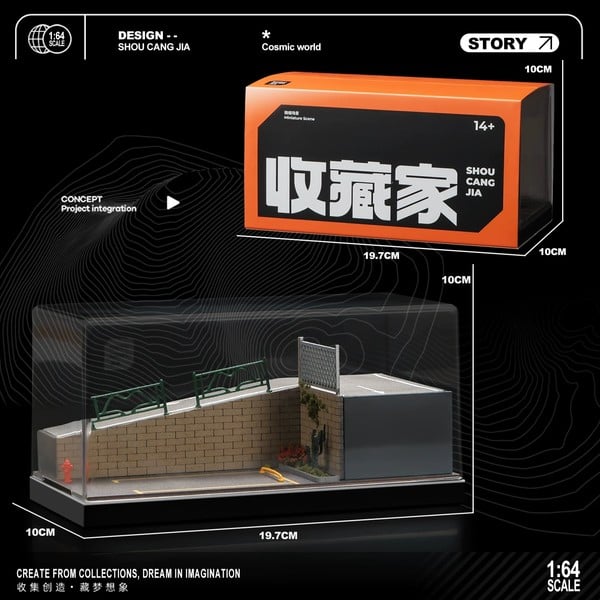 nShop bán Tiểu cảnh Diorama 1:64 Kèm Hộp Trưng Bày - Đường Dốc 82008-A làm quà tặng fan mô hình xe die-cast