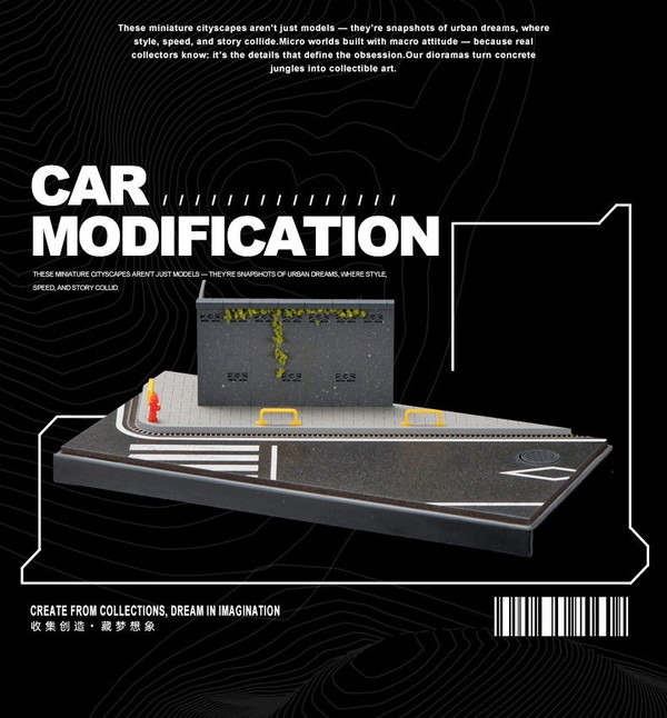 nShop bán Tiểu cảnh Diorama 1:64 Kèm Hộp Trưng Bày - Góc Đường 82003 làm quà tặng fan Tomica Hot Wheels