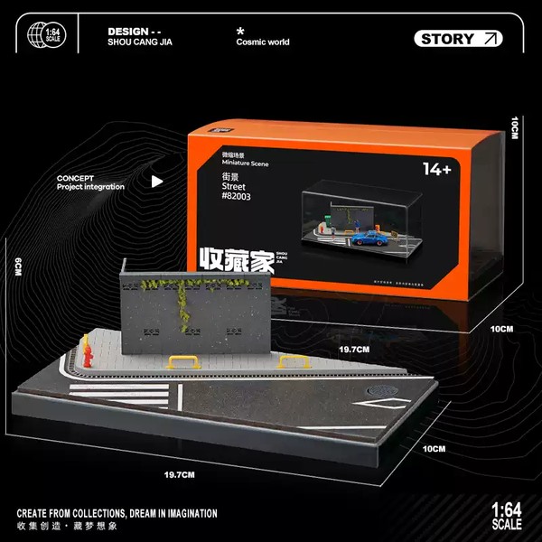 nShop bán Tiểu cảnh Diorama 1:64 Kèm Hộp Trưng Bày - Góc Đường 82003 làm quà tặng bé người sưu tầm xe diecast