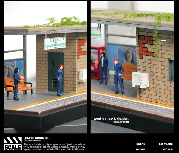 nShop bán Tiểu cảnh Diorama 1:64 Trạm chờ xe buýt kiểu Nhật SCJ82009 trang trí bàn làm việc, tủ trưng bày giá tốt