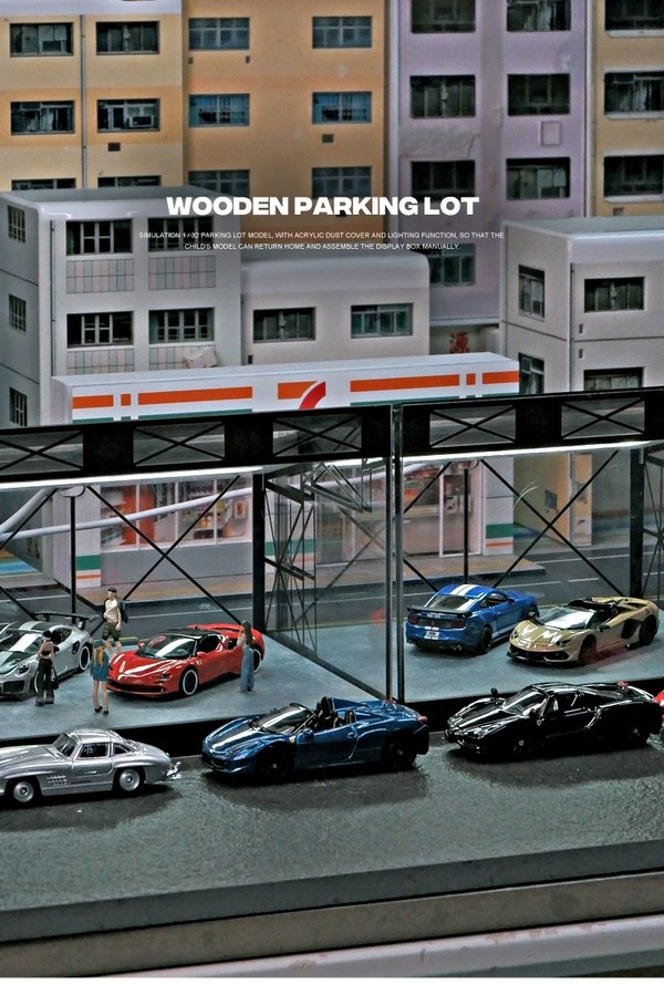 nShop bán Sa bàn tiểu cảnh Diorama 1:64 Showroom xe tường kính SCJ430 làm quà tặng fan xe Tomica Hot Wheels