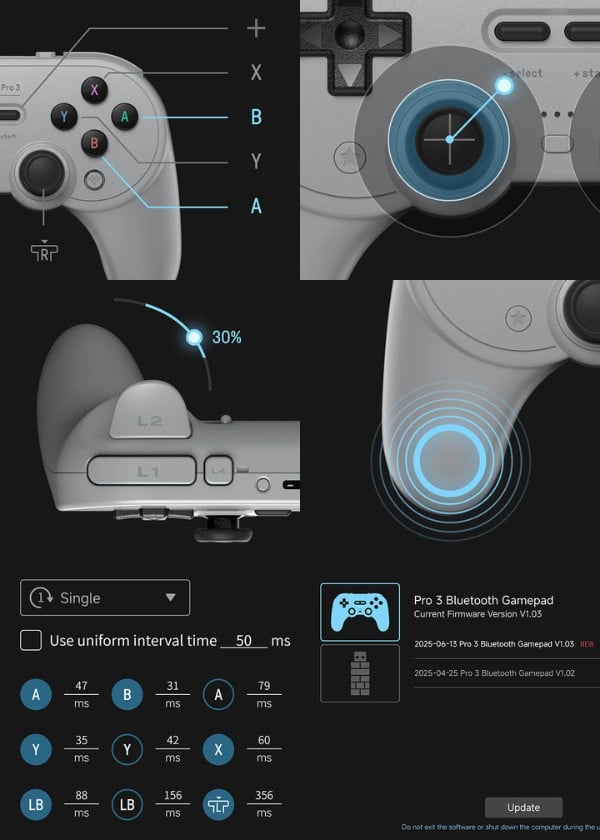 nShop bán Tay Cầm Game 8BitDo Pro 3 Bluetooth Gamepad có phần mềm hỗ trợ chức năng Ultimate Software V2