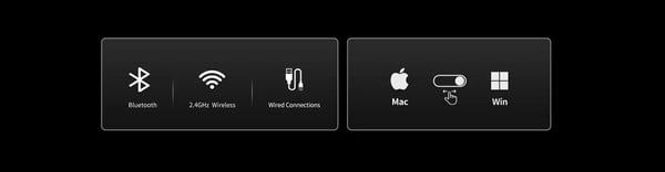 Bàn phím cơ GravaStar Mercury K1 75% Gradient Black hỗ trợ Windows Mac kết nối Bluetooth Receiver Cable