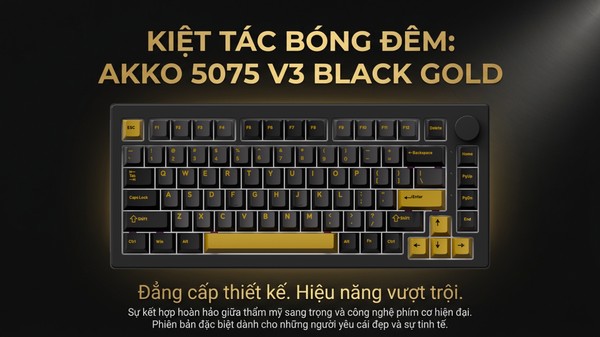 nShop bán Bàn phím cơ AKKO 5075 V3 Black Gold chính hãng giá tốt chất lượng cao