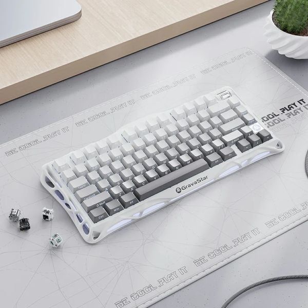 review Bàn phím cơ GravaStar Mercury K1 75% Wireless Gradient White chi tiết