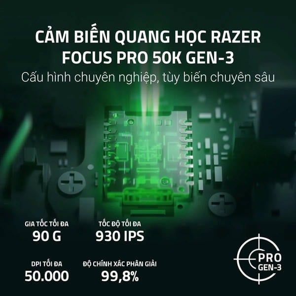 Cảm biến Focus Pro 50K Gen-3 tiên tiến nhất trên Razer Viper V4 Pro nShop