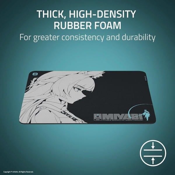 Đế cao su foam mật độ cao trên Razer Gigantus V2 M chống trượt tuyệt đối