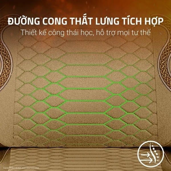 Đường cong thắt lưng tích hợp công thái học trên Razer Iskur V2 X CS2 nShop