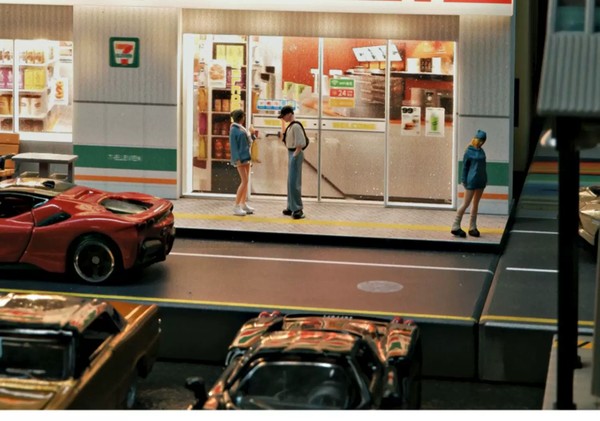 nShop bán Diorama 1:64 Mô hình cửa hàng tiện lợi 7-Eleven SCJ426 làm quà tặng fan sưu tập xe mô hình diecast