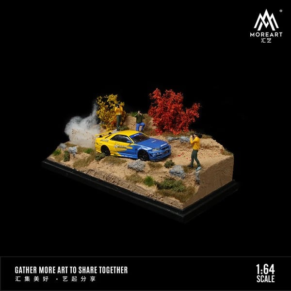 nShop bán Mô hình tiểu cảnh More Art Diorama 1:64 - Đường Núi trang trí xe mô hình Tomica Hot Wheels Mini GT