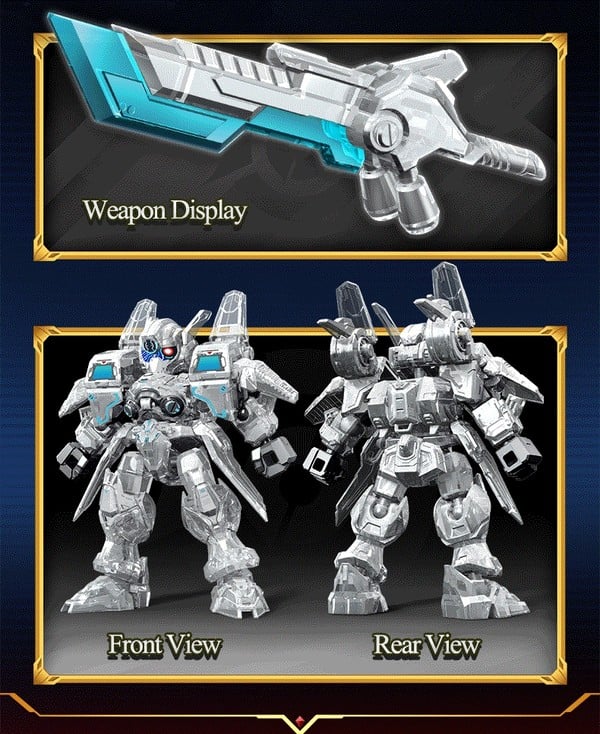 chi tiết mẫu secret Hạ Hầu Đôn trong series Sembo Block 900043 Hộp Mù Honor of Kings Mecha Robot