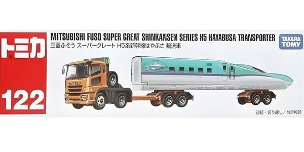 Tomica Long No. 122 Mitsubishi Fuso Super Great Shinkansen Series H5 Hayabusa Transporter Chính Hãng