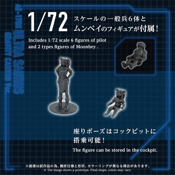 AZ-17DX Ultra Saurus Gravity Cannon 1/72 Zoids Advanced Zi gồm 6 figure pilot và 2 figure Moonbey