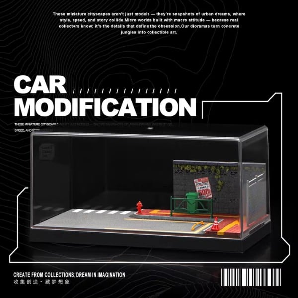 nShop bán Mô hình Diorama 1:64 Kèm Hộp Trưng Bày - Góc Vỉa Hè 82007-A có nắp mica bảo vệ chống bụi bám bẩn