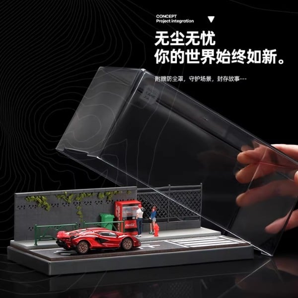 nShop bán Diorama 1:64 Kèm Hộp Trưng Bày Máy Bán Hàng Ven Đường 82005 tặng fan Tomica Hot Wheels Mini GT