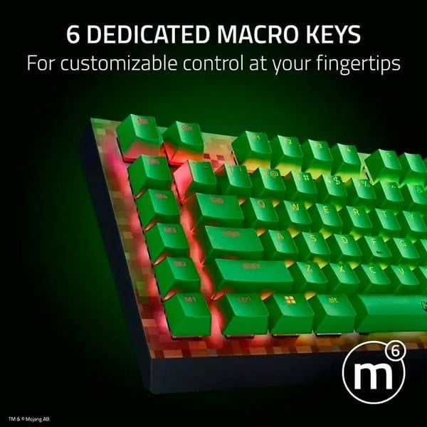6 phím Macro chuyên dụng trên bàn phím Razer BlackWidow V4 X Minecraft nShop