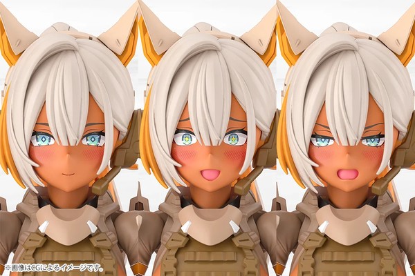 3 dạng biểu cảm mặt của Megami Device Yggdrasis Skoll Sharpshooter Tempest - Kotobukiya KP869