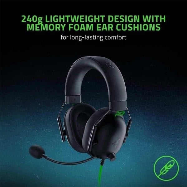 Trọng lượng siêu nhẹ 240g của tai nghe Razer BlackShark V2 X Black nShop