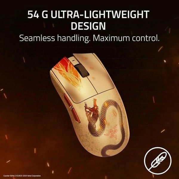 Thiết kế siêu nhẹ 54g của Razer Viper V3 Pro phiên bản Counter-Strike 2 Dragon Lore