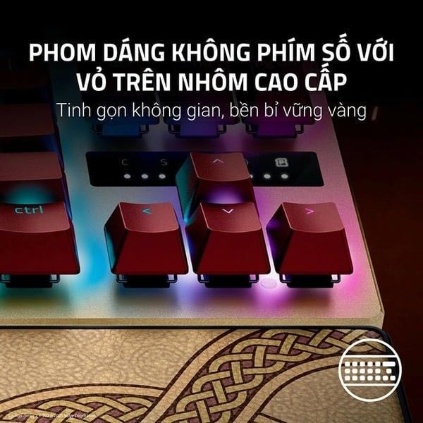 Thiết kế TKL vỏ nhôm cao cấp bàn phím Razer Huntsman V3 Pro TKL CS2 Dragon Lore chính hãng nShop