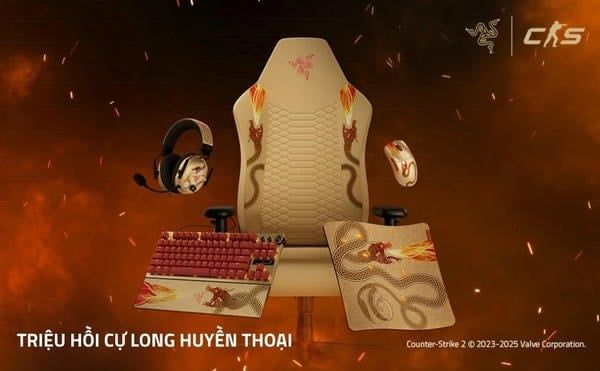 Họa tiết rồng Dragon Lore huyền thoại trên ghế Razer Iskur V2 X CS2 nShop