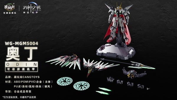 các phụ kiện vũ khí trong set Mô hình CangToys GMS-004 Starlight Class ODIN War of the God
