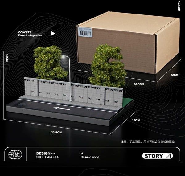 nShop bán Diorama 1:64 Cảnh tường ven đường và cây xanh SCJ82032 trang trí tiểu cảnh trưng bày showroom giá tốt